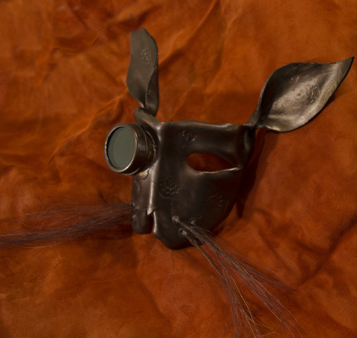 bronze bunny steampunk mask